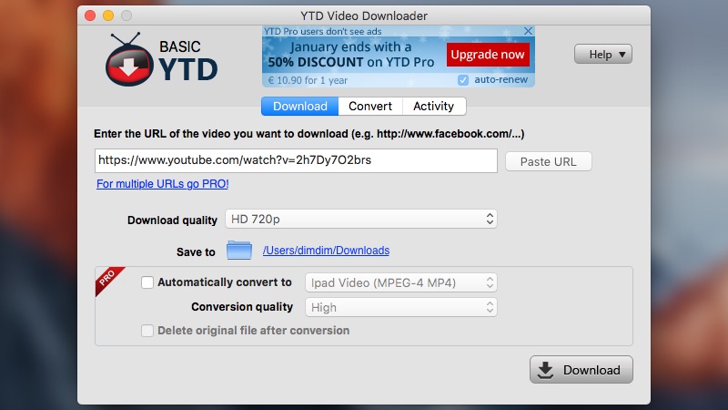 youtube downloader for mac 10.12